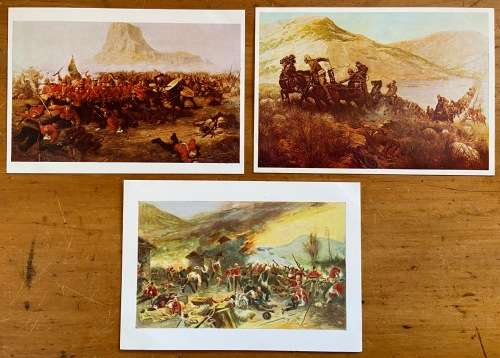 POSTCARDS x 3 NATIONAL ARMY REGIMENTAL MUSEUM LONDON BATTLE RORKES DRIFT ISANDHLWANA HORSE ARTILLERY