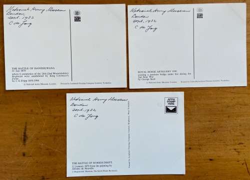 POSTCARDS x 3 NATIONAL ARMY REGIMENTAL MUSEUM LONDON BATTLE RORKES DRIFT ISANDHLWANA HORSE ARTILLERY