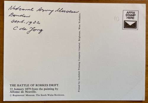 POSTCARDS x 3 NATIONAL ARMY REGIMENTAL MUSEUM LONDON BATTLE RORKES DRIFT ISANDHLWANA HORSE ARTILLERY