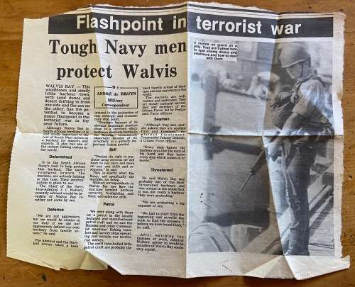 WALVIS BAY BORDER WAR PERIOD RED NAVY PROTECTS WALVIS FLASHPOINT IN TERRORIST WAR ANDRE DE BRUYN.