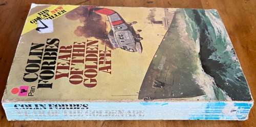 YEAR OF THE GOLDEN APE COLIN FORBES PAN BOOKS 1976 THRILLER HELICOPTER SHIPS.