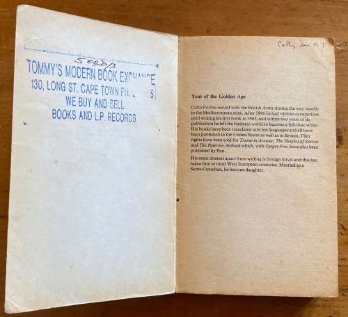 YEAR OF THE GOLDEN APE COLIN FORBES PAN BOOKS 1976 THRILLER HELICOPTER SHIPS.