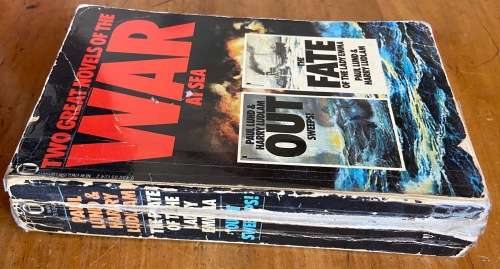WAR AT SEA PAUL LUND HARRY LUDLAM 2 NOVELS OUT SWEEPS THE FATE OF THE LADY EMMA 1978 NEL BOOKS WAR.