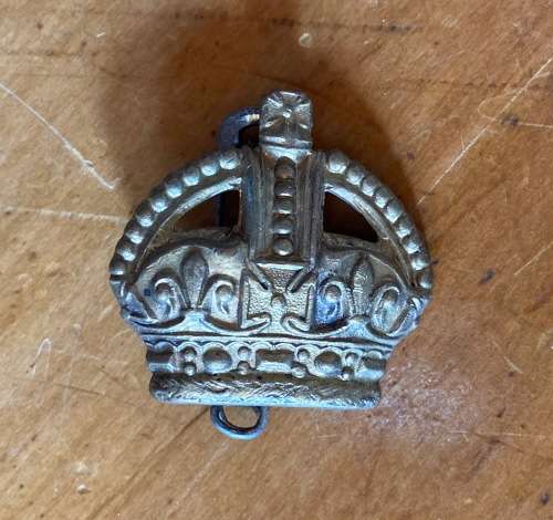Warrant Officer Brass Crown Badge British Army Brass Crown Rank Badge UNITED KINGDOM GREAT BRITAIN.