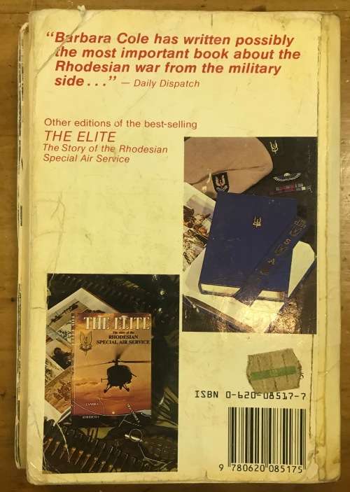 THE ELITE=RHODESIAN SPECIAL AIR SERVICE=BARBARA COLE=SOFTCOVER EDITION=1985=SOUTH AFRICA=BUSH WAR.