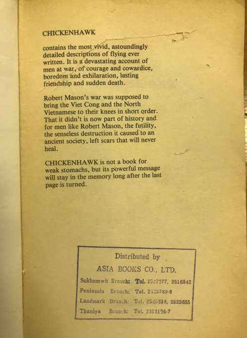CHICKENHAWK=ROBERT MASON=VIETNAM WAR=1965-66=CORGI BOOKS=1989.