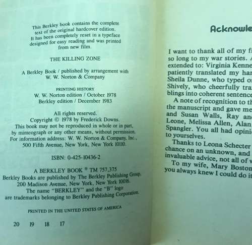 THE KILLING ZONE FREDERICK DOWNS VIETNAM PLATOON DELTA ONE-SIX THE WAY IT REALLY WAS INFANTRY.