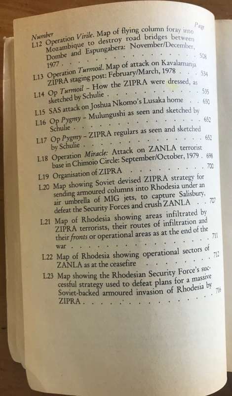 SELOUS SCOUTS=TOP SECRET WAR=Lt. Col. RON REID DALY=PETER STIFF=GALAGO=1983=RHODESIA=Read notes....