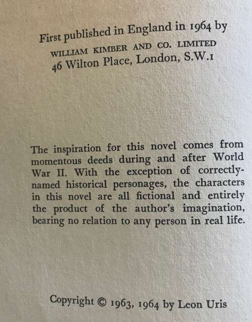 ARMAGEDDON LEON URIS 1964 WORLD WAR TWO WWII WW2 KIMBER BOOKS Please read notes.....