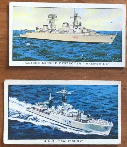 SHIPS OF THE BRITISH NAVY CARDS x 12 KELLOGG COMPANY GREAT BRITAIN DESTROYER SUBMARINE HELICOPTER