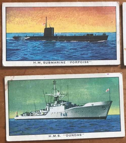 SHIPS OF THE BRITISH NAVY CARDS x 12 KELLOGG COMPANY GREAT BRITAIN DESTROYER SUBMARINE HELICOPTER