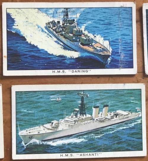 SHIPS OF THE BRITISH NAVY CARDS x 12 KELLOGG COMPANY GREAT BRITAIN DESTROYER SUBMARINE HELICOPTER