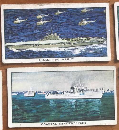 SHIPS OF THE BRITISH NAVY CARDS x 12 KELLOGG COMPANY GREAT BRITAIN DESTROYER SUBMARINE HELICOPTER