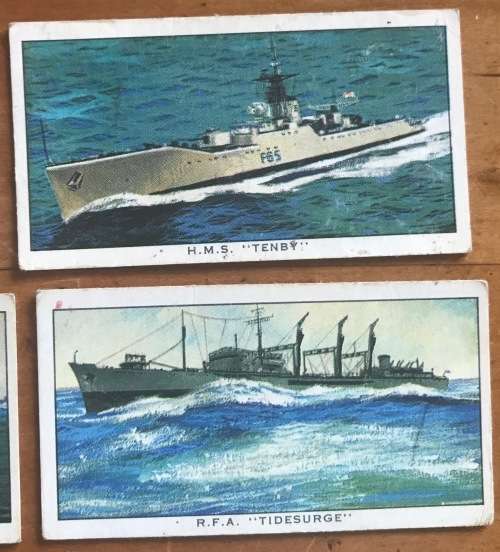 SHIPS OF THE BRITISH NAVY CARDS x 12 KELLOGG COMPANY GREAT BRITAIN DESTROYER SUBMARINE HELICOPTER