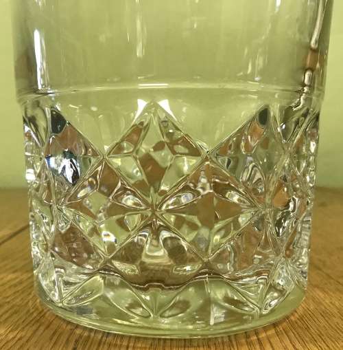 ICE BUCKET PRESSED GLASS MADE IN FRANCE FRENCH with HANDLES NICE PATTERN!!!