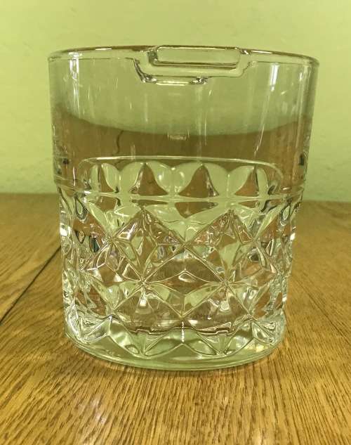 ICE BUCKET PRESSED GLASS MADE IN FRANCE FRENCH with HANDLES NICE PATTERN!!!