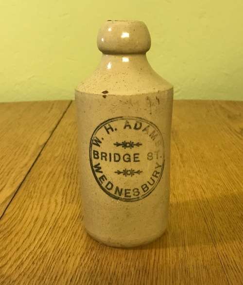 GINGER BEER STONEWARE BOTTLE W.H. ADAMS BRIDGE STREET WEDNESBURY ENGLAND SCARCE!!!!