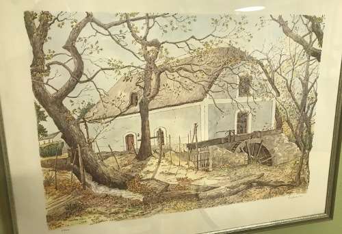 ERIC JUDD `WATER MILL at ELIM` SIGNED PRINT in PENCIL SOUTH AFRICAN ARTIST.