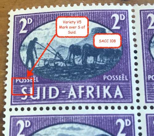 Union of South Africa Victory Issue 1949 SACC108 2d Variety MNH Block of 4