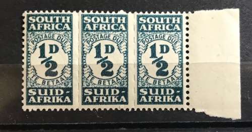 UNION of SOUTH AFRICA POSTAGE DUE STAMPS 1943-44 NEW DESIGN SACC 29-32 + 31A MNH 5 x UNITS of 3.
