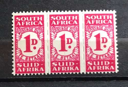 UNION of SOUTH AFRICA POSTAGE DUE STAMPS 1943-44 NEW DESIGN SACC 29-32 + 31A MNH 5 x UNITS of 3.