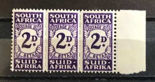 UNION of SOUTH AFRICA POSTAGE DUE STAMPS 1943-44 NEW DESIGN SACC 29-32 + 31A MNH 5 x UNITS of 3.