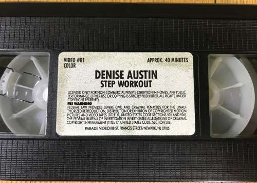 DENISE AUSTIN`S STEP WORKOUT Featuring the REEBOK STEP 81 PARADE VIDEO VHS 40 MINUTES 1991.