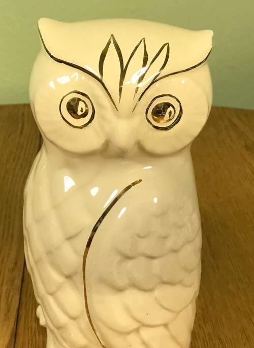 PORCELAIN OWL GILTED EYES - Please Read description....