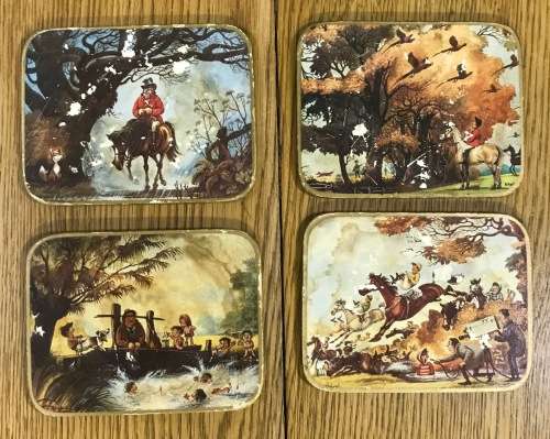 COASTERS x 4 NORMAN THELWELL HORSE CARTOONS ENGLAND ARTIST CARTOONIST Please read description.......