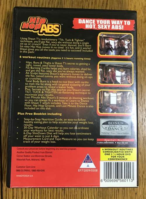 SHAUN T`s HIP HOP ABS TONE and SCULPT YOUR BODY DVD + BOOKLET DANCE YOUR WAY TO HOT ABS!!