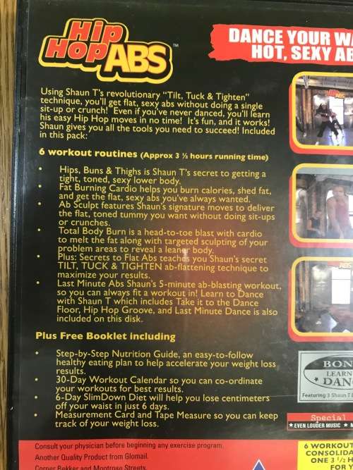 SHAUN T`s HIP HOP ABS TONE and SCULPT YOUR BODY DVD + BOOKLET DANCE YOUR WAY TO HOT ABS!!