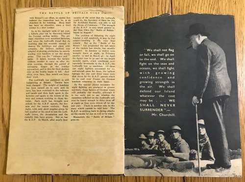 BATTLE of BRITAIN AUGUST-OCTOBER 1940 BOOKLET WW2 WWII WORLD WAR TWO WINSTON CHURCHILL