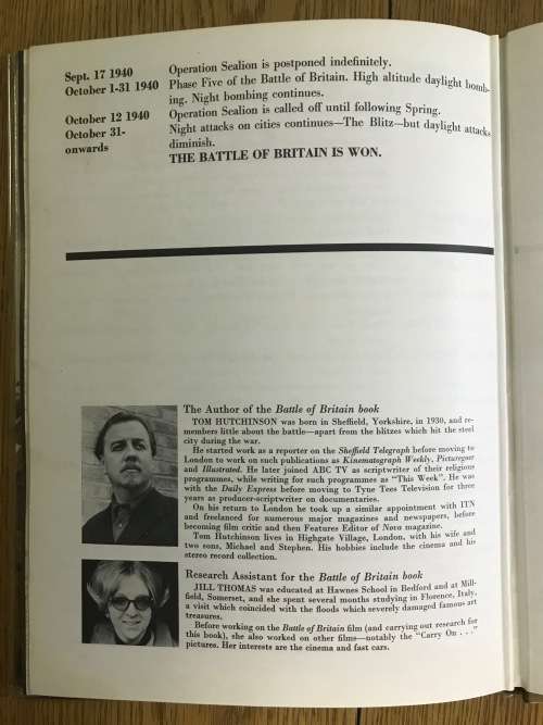 BATTLE of BRITAIN TOM HUTCHINSON WW2 WWII WORLD WAR TWO from the GREAT NEW MOTION PICTURE 1969