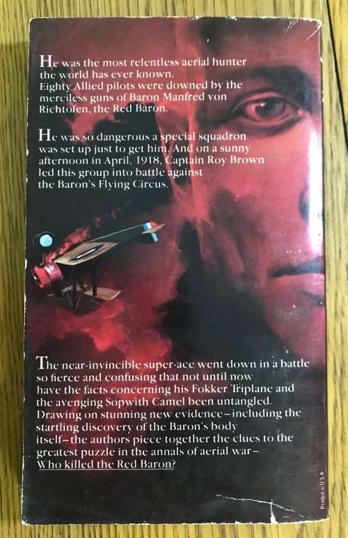 WHO KILLED THE RED BARON? WW1 CARISELLA and JAMES RYAN PAPERBACK 1979 AVON BOOKS