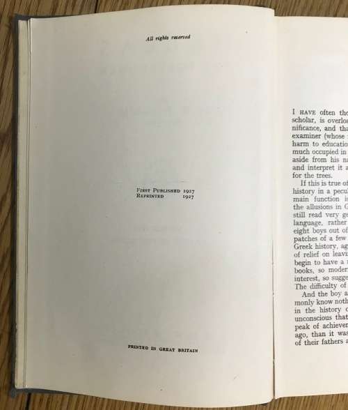 HELLAS THE FORERUNNER H.W. HOUSEHOLD VOLUME 1 ATHENS IN HER GLORY 1927 REPRINT DENT and SONS