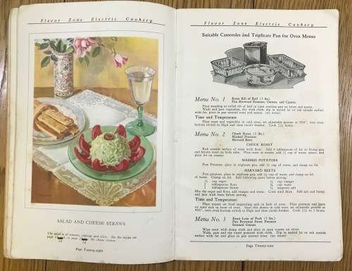FLAVOR ZONE ELECTRIC COOKERY WESTINGHOUSE RECIPE BOOK USA Some nice recipes!!!  KITCHEN COOKING.