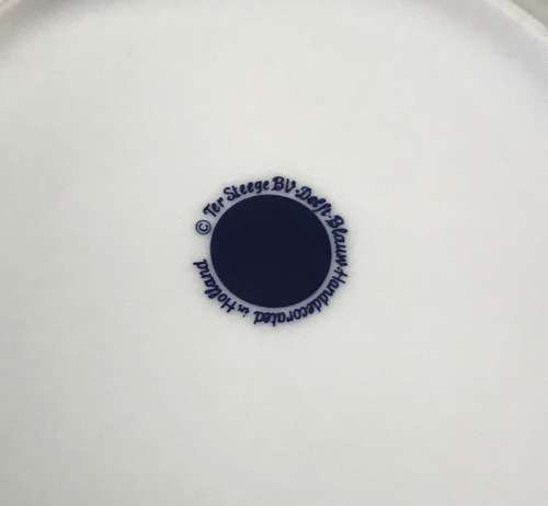 COFFEE DUO DEMITASSE DELFT BLAUW HANDPAINTED TER STEEGE BV HOLLAND EsPRESSO Cappuccino! WINDMILL.