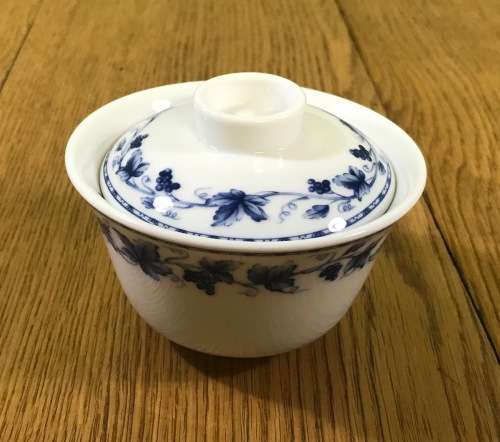 TEA for 2 TEAPOT 2 TRIOS MILK SUGAR 2 SMALL BOWLS PATRA FINE PORCELAIN THAILAND NIKKO BLUE and WHITE