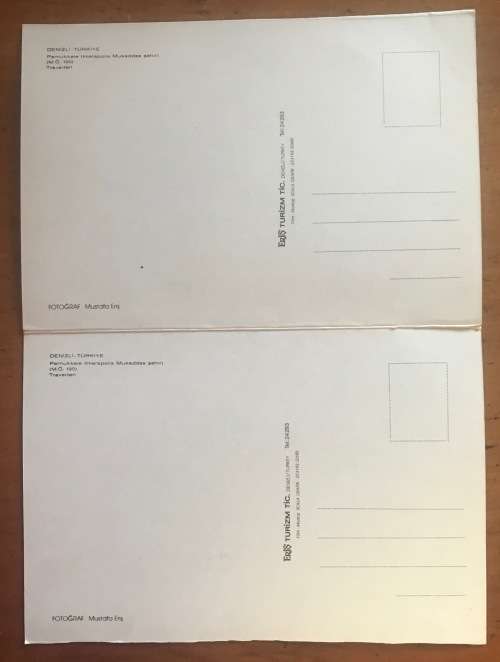 POSTCARDS x 2 POST CARDS TURKEY DENIZLI PAMUKKALE TRAVERTEN TRAVERTINE EUROPE Booklet Cards joined.