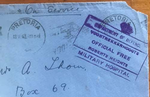 ROBERTS HEIGHTS VOORTREKKERHOOGTE DEPARTMENT of DEFENCE MILITARY HOSPITAL PRETORIA FRONT ONLY.