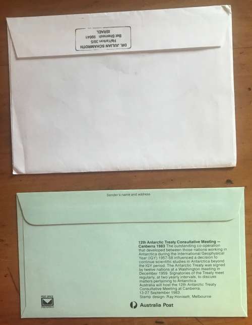 AUSTRALIAN ANTARCTIC TERRITORY MAWSON FDC 1983 12th TREATY CONSULTATIVE MEETING CANBERRA AUSTRALIA