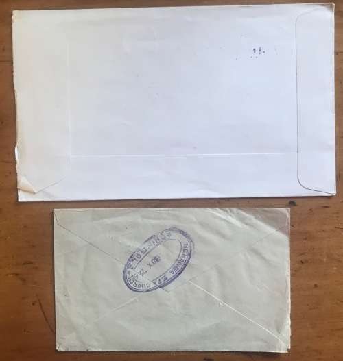 ZAMBIA COVERS x 2 1975 CHINGOLA NCHANGA SDA CHURCH 1983 WILDLIFE STRIPED POLECAT FDC ZORILLA AIRMAIL