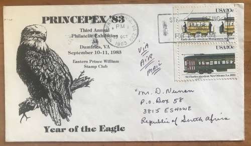 USA UNITED STATES of AMERICA 3 x LETTERS PRINCEPEX 1983 YEAR of EAGLE SG 978,A905,809,815,824,2052/5