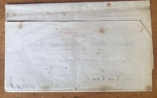 DURBAN BLOOD TRANSFUSION SERVICE wrapper 1946 FORM 7 Case No. 6117 ADDINGTON HOSPITAL HAEMORRHAGE