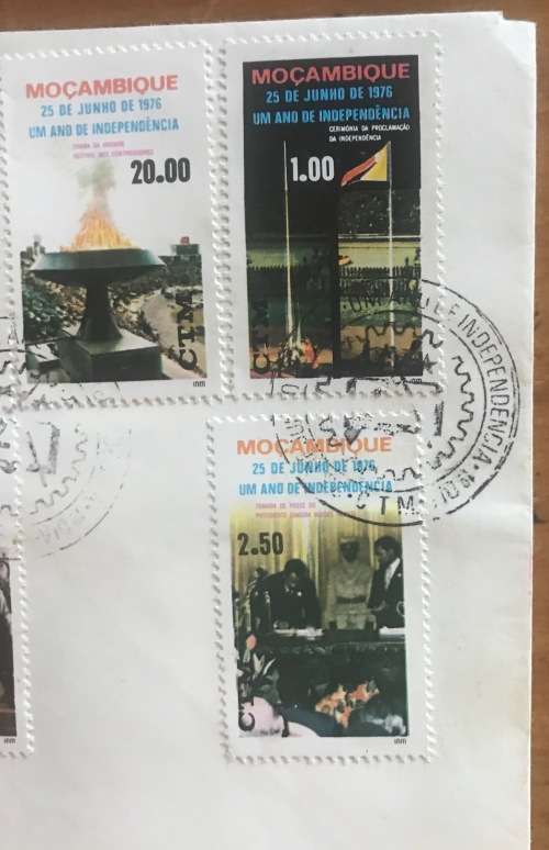 MOZAMBIQUE MOCAMBIQUE FDC 25 June 1976 1st YEAR INDEPENDENCE PRESIDENT MACHELSOLDIERS PROCLAMATION.
