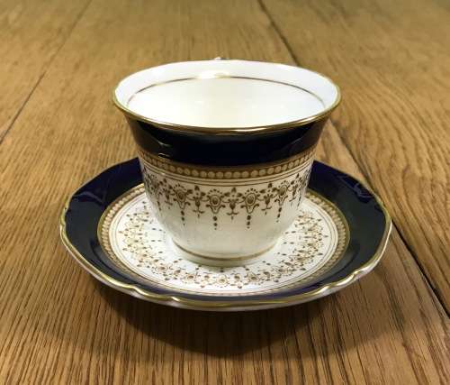 ROYAL WORCESTER ENGLAND 6 x DEMITASSE COFFEE Cups and Saucers REGENCY PATTERN EXPRESSO 1950 SCARCE!
