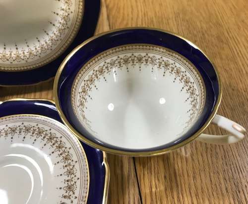 ROYAL WORCESTER ENGLAND 6 x TEA TRIO`s - Cups, Cake Plates and Saucers REGENCY PATTERN 1950 SCARCE!