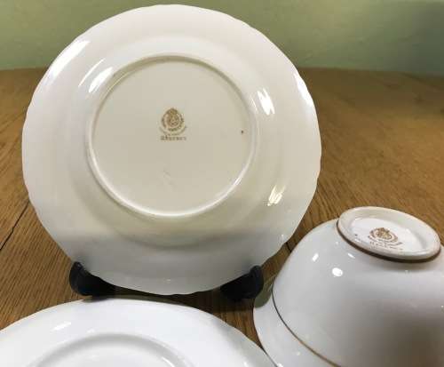 ROYAL WORCESTER ENGLAND 6 x TEA TRIO`s - Cups, Cake Plates and Saucers REGENCY PATTERN 1950 SCARCE!