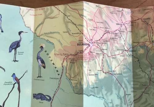 A TOURIST MAP OF RHODESIA Scale 30 Miles to 1 Inch Mardon Printer SALISBURY MILEAGE TABLE GOVERNMENT