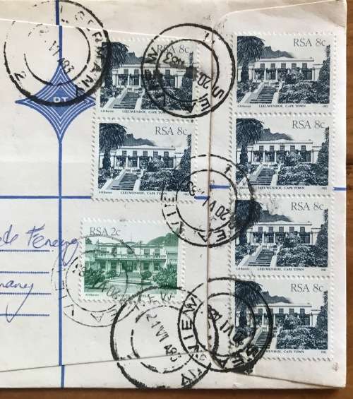 REGISTERED LETTERS x 2  SEAVIEW to NEW GERMANY 1983/4 Buildings Pauline Smith AUTHOR RSA
